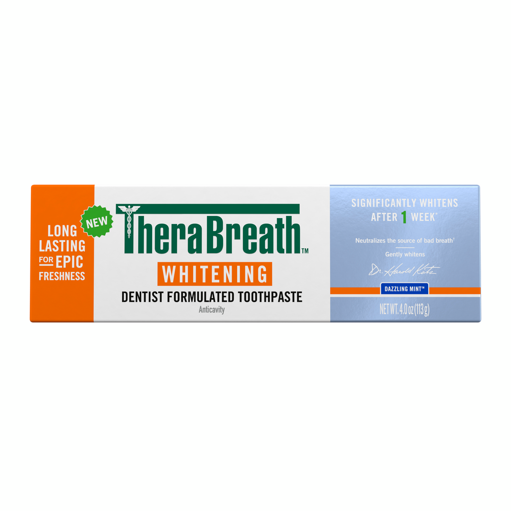 TheraBreath Whitening Toothpaste, Peroxide-Free & Anticavity, Dazzling Mint ★